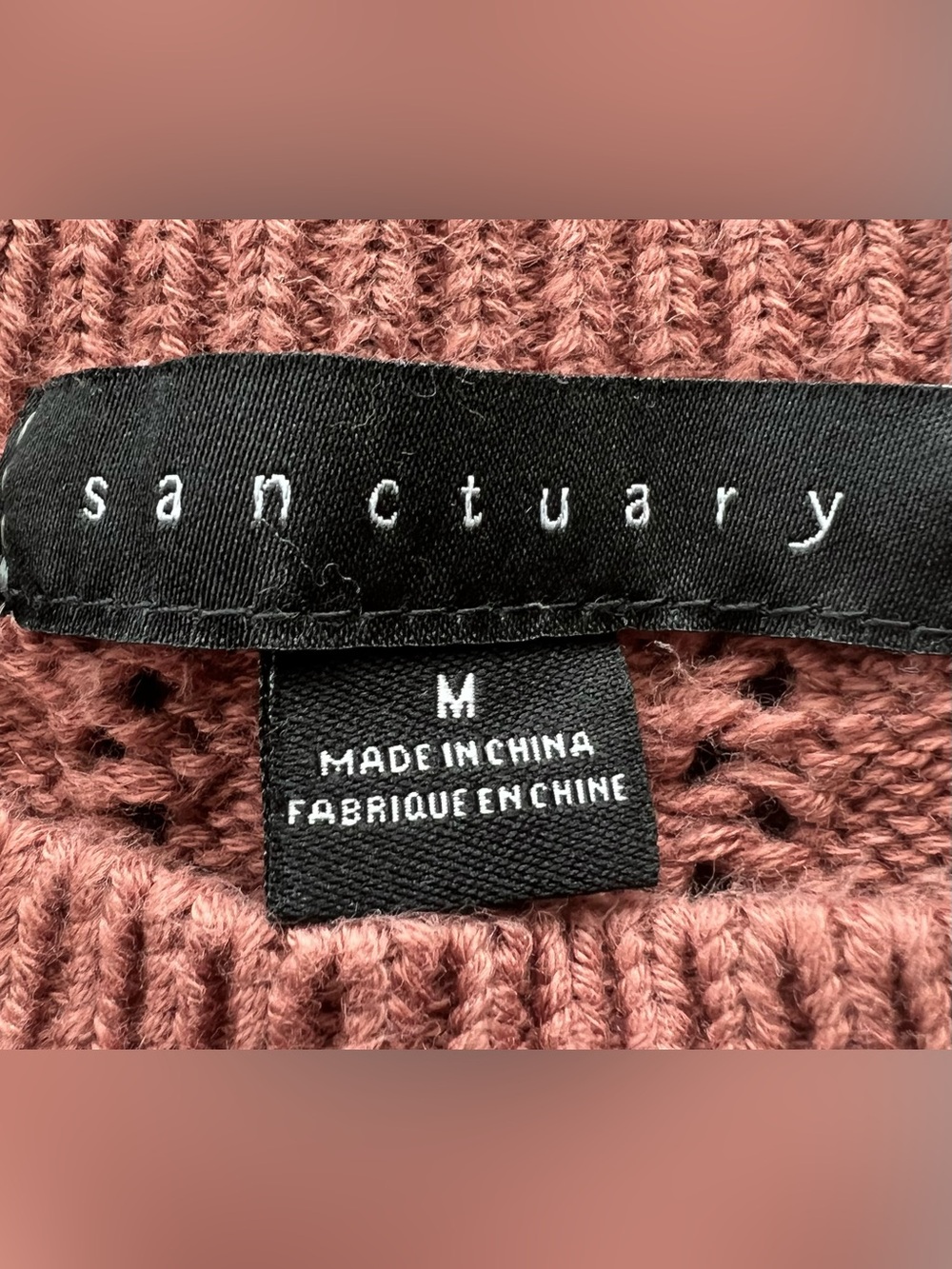 Sanctuary 100% Cotton Sleeveless Sweater Rust/Rose Scalloped Hem Women’s SZ M - Picture 2 of 12